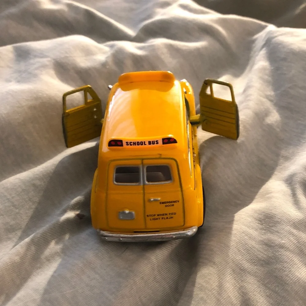 Classic Yellow School Bus Toy pull back action